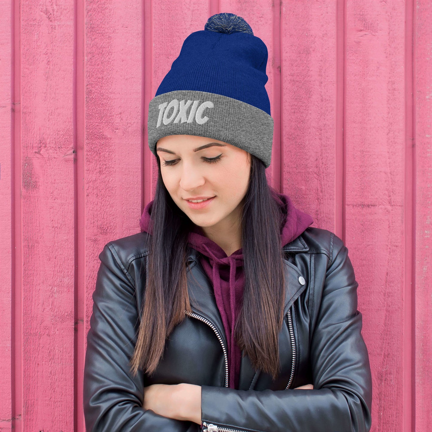TOXIC Pom-Pom Beanie