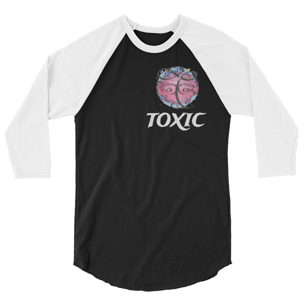 TOXIC Pink 3/4 sleeve raglan shirt