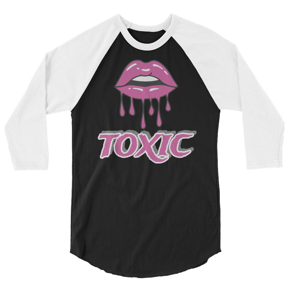TOXIC Lips 3/4 sleeve raglan shirt