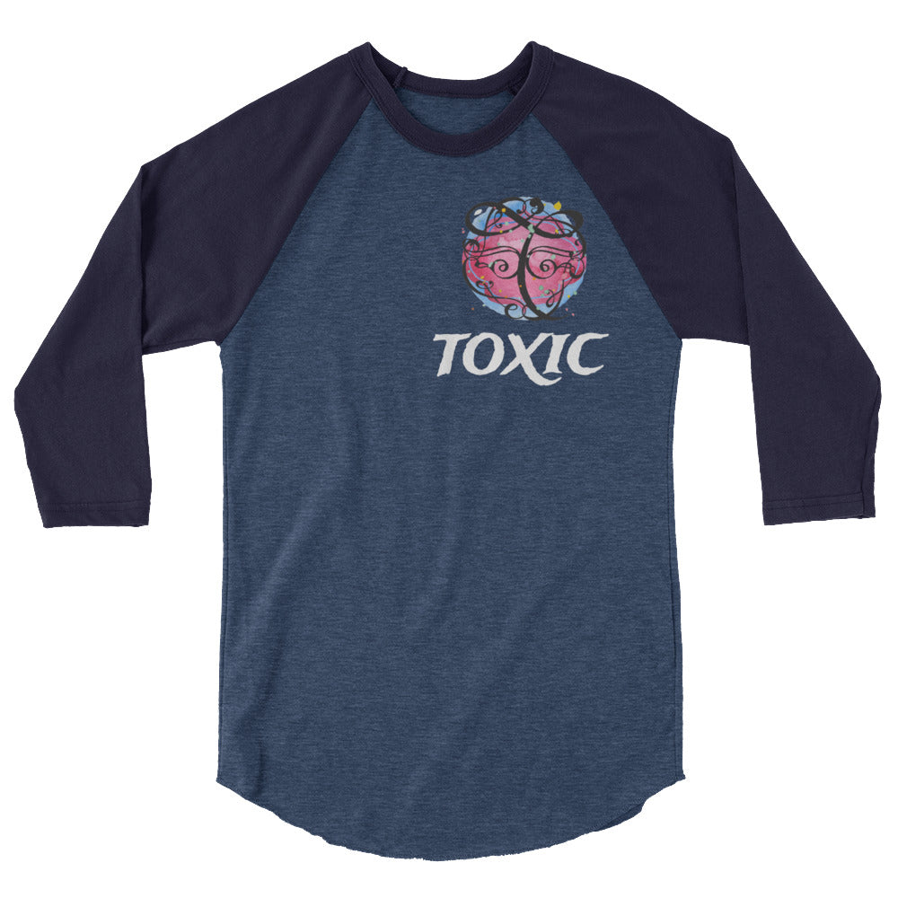 TOXIC Pink 3/4 sleeve raglan shirt