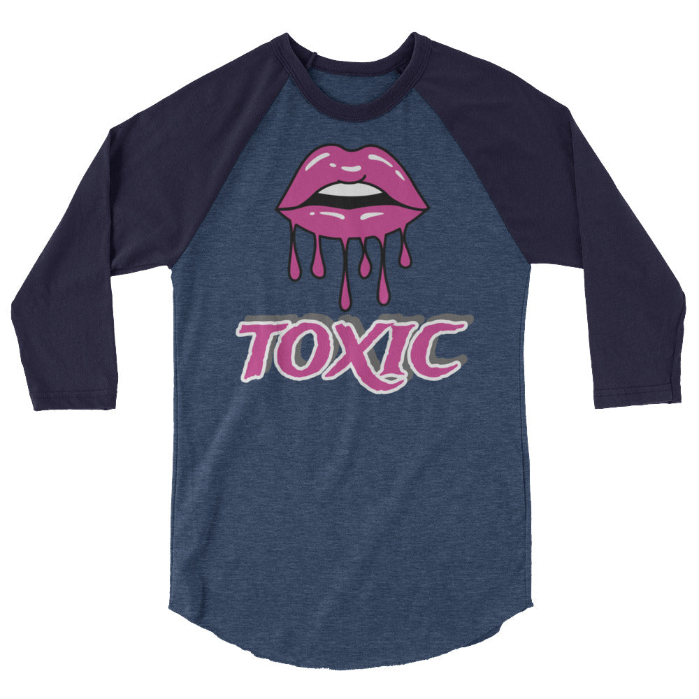 TOXIC Lips 3/4 sleeve raglan shirt