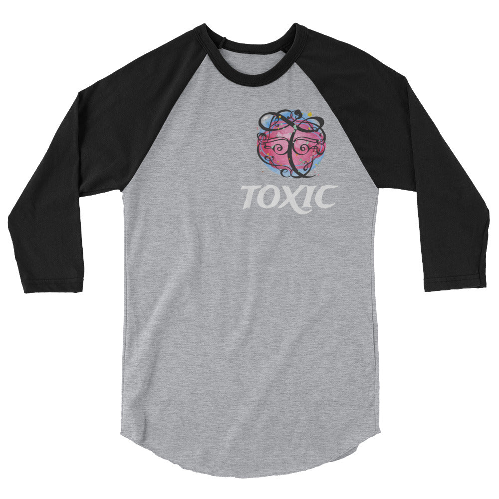 TOXIC Pink 3/4 sleeve raglan shirt