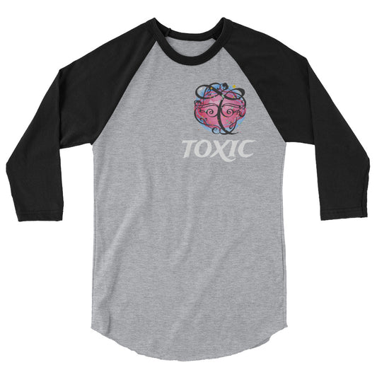 TOXIC Pink 3/4 sleeve raglan shirt