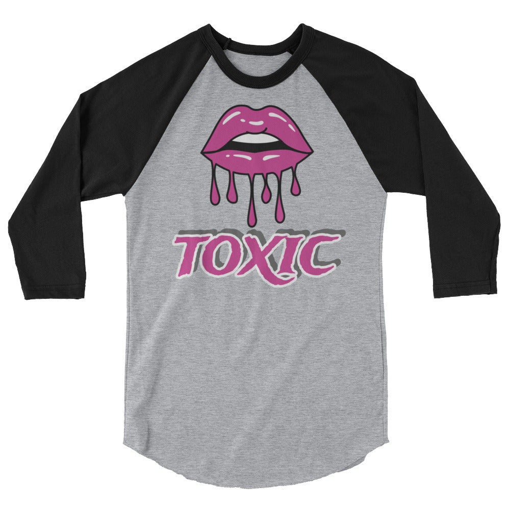TOXIC Lips 3/4 sleeve raglan shirt