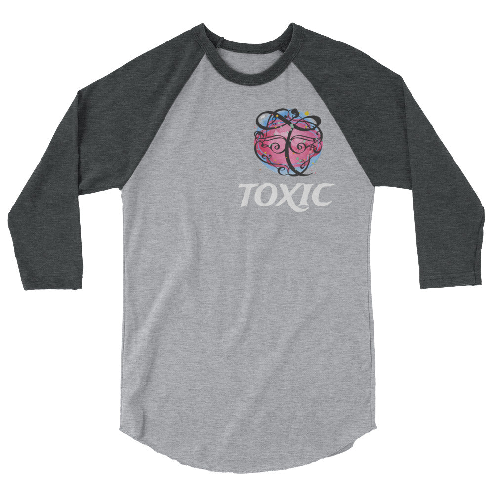 TOXIC Pink 3/4 sleeve raglan shirt