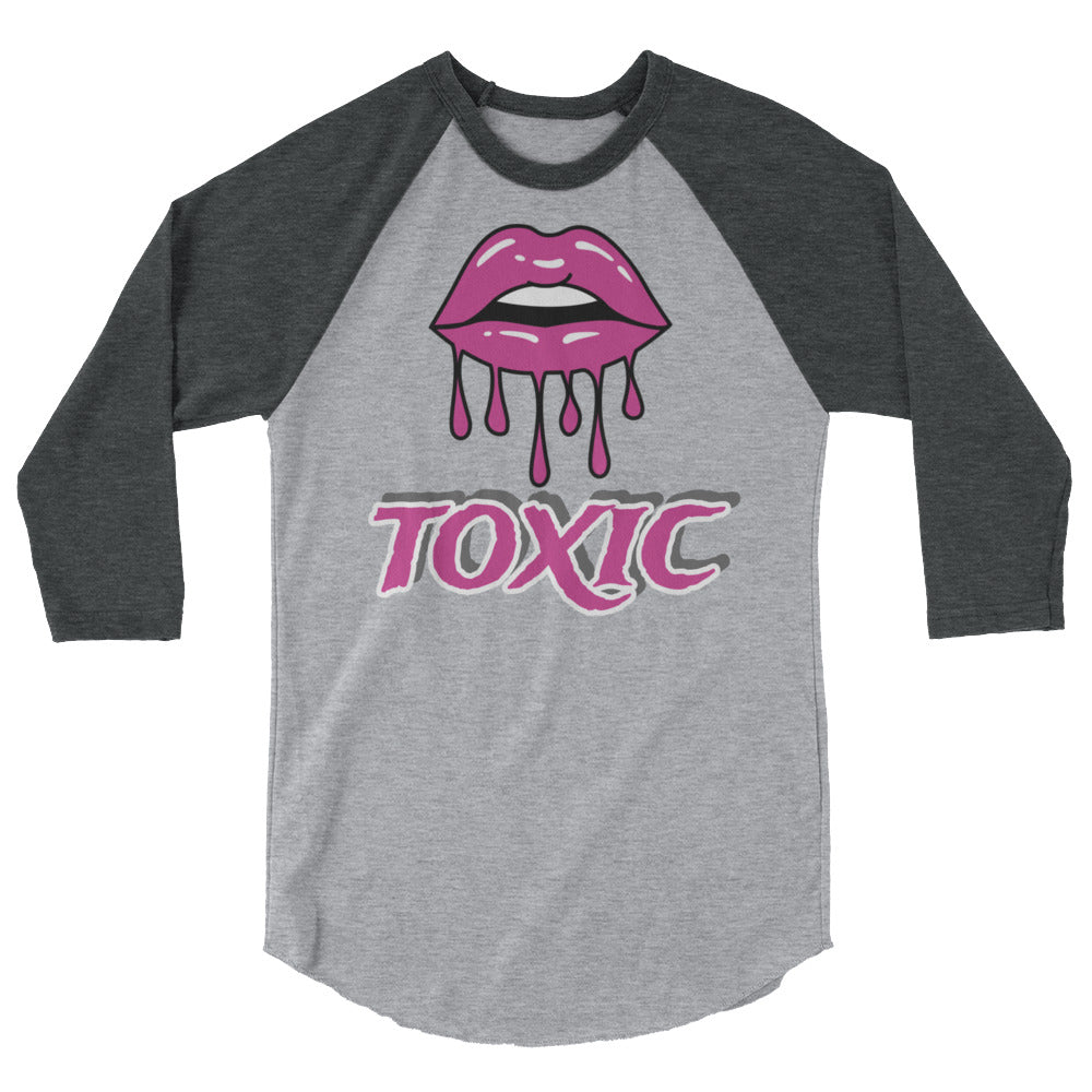 TOXIC Lips 3/4 sleeve raglan shirt