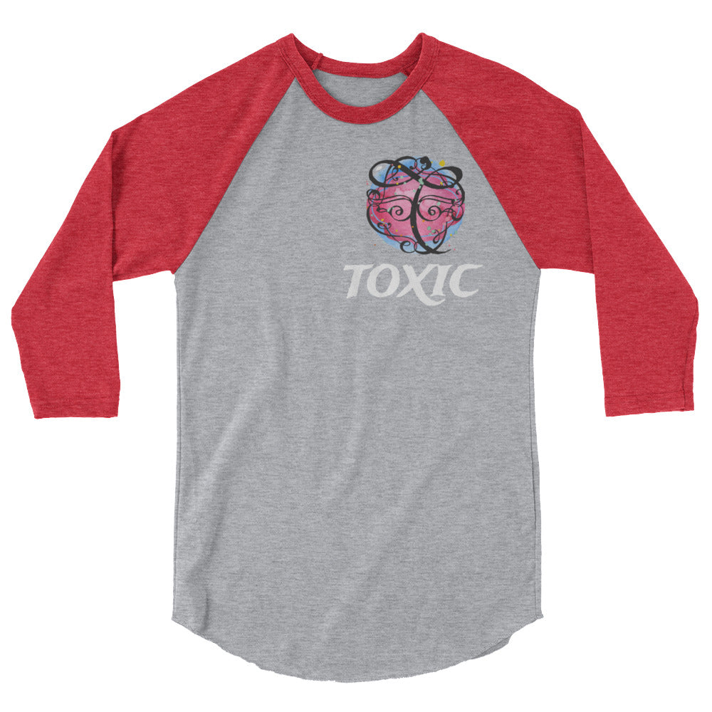TOXIC Pink 3/4 sleeve raglan shirt