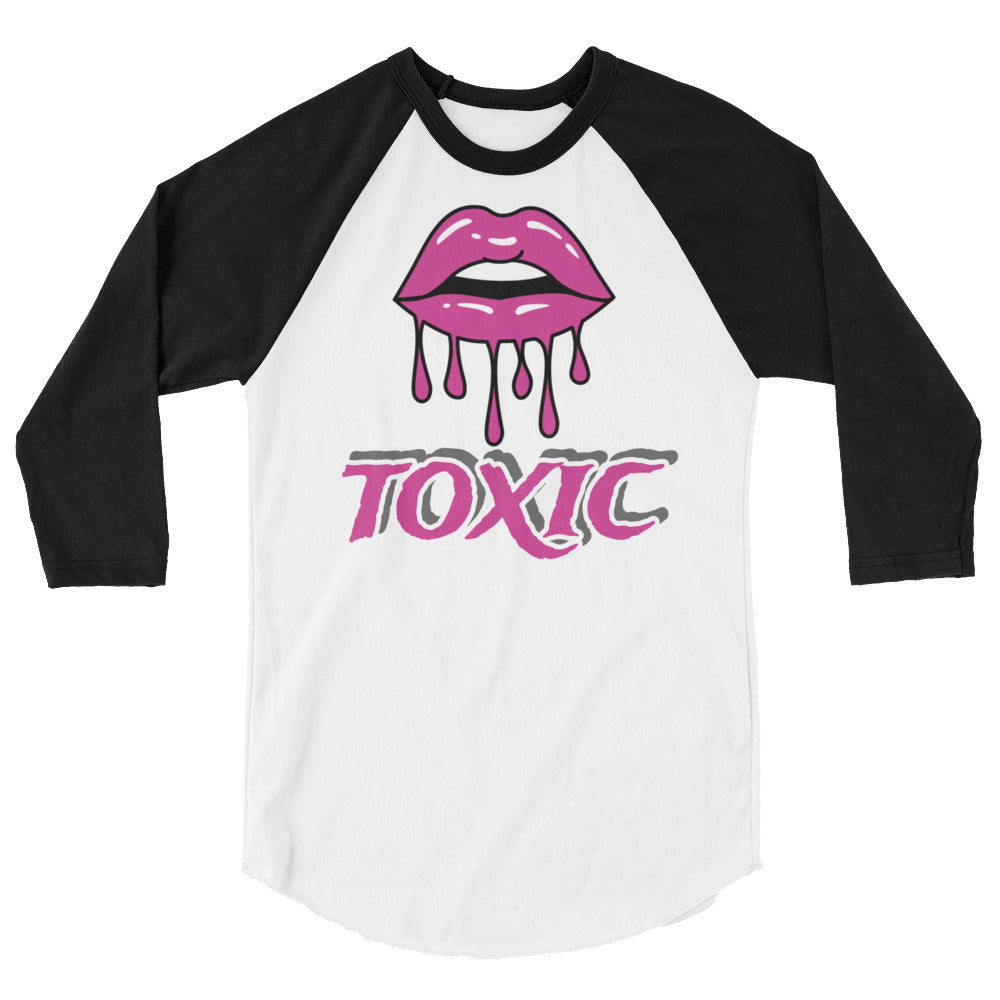 TOXIC Lips 3/4 sleeve raglan shirt