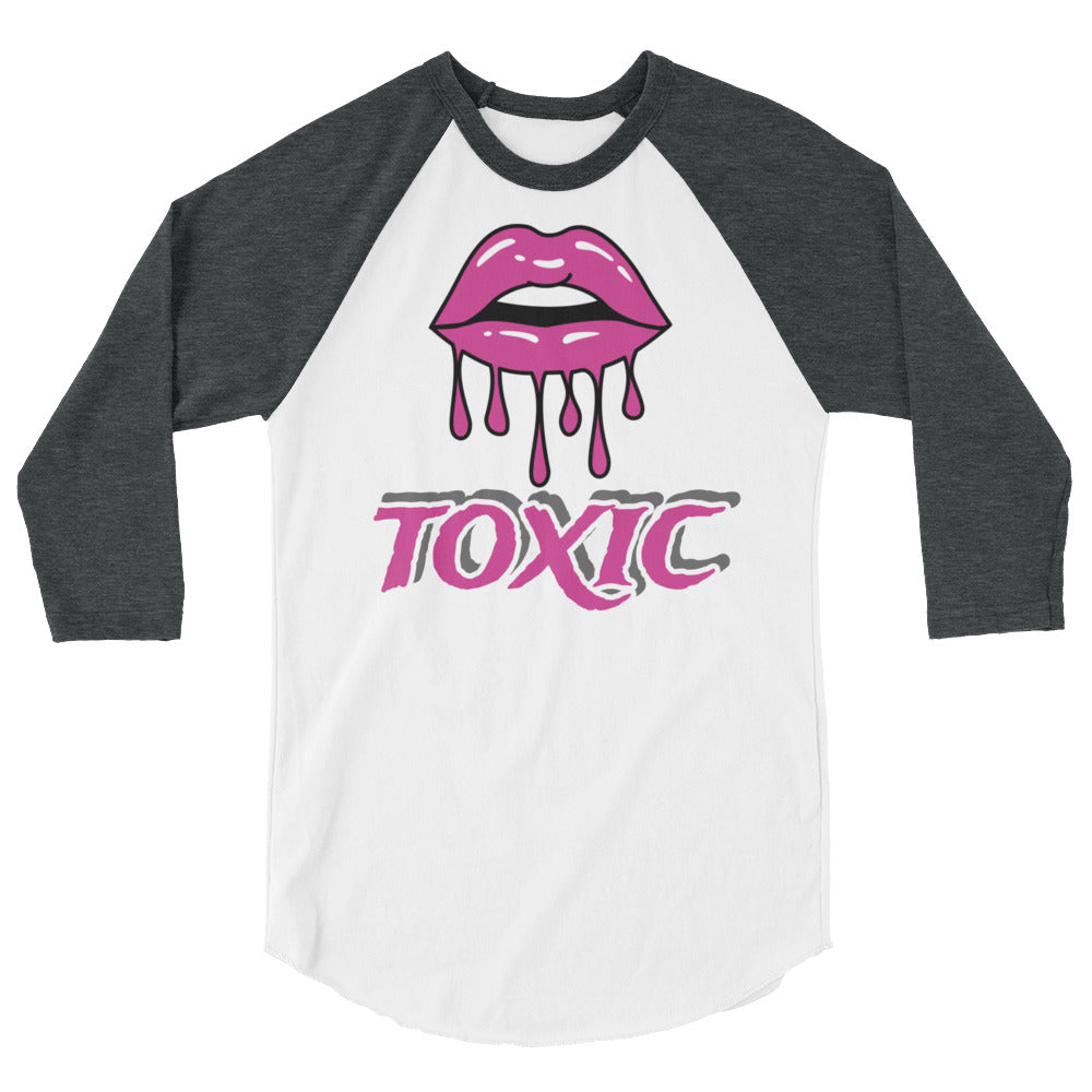 TOXIC Lips 3/4 sleeve raglan shirt